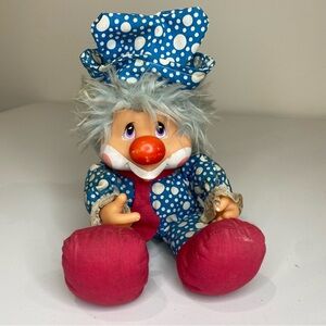 Vintage 1983 Applause Hobo Clown Plush Doll Polka Dot Outfit Thumb Sucker